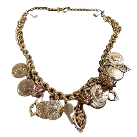 1928 Vintage Gold Trinket Choker Necklace - Picture 3 of 14